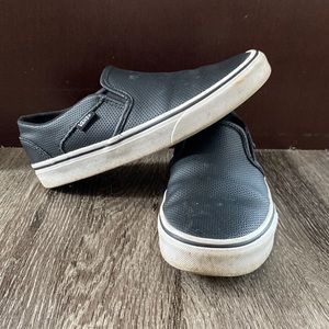 Vans leather slip ons